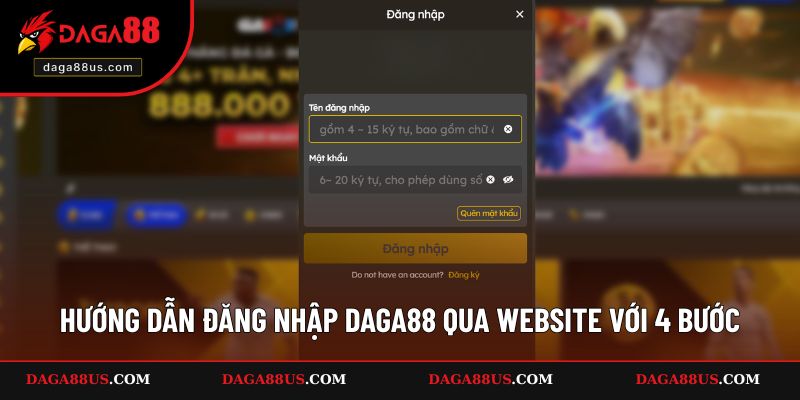 4 thao tác đăng nhập DAGA88 thành công cho tân binh